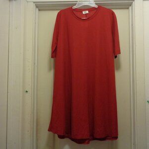 TOMATO GIRL SUMMER FRENCH GIRL STYLE RED TEE SHIRT DRESS HIGH DESERT L